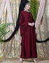Modern embroidered Butterfly Sleeve Party Abaya Maroon