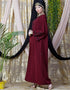 Modern embroidered Butterfly Sleeve Party Abaya Maroon