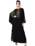 Dubai embroidered Butterfly Sleeve Party Abaya Gold
