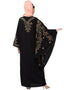 Dubai embroidered Butterfly Sleeve Party Abaya Gold