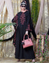 Islamic embroidered Butterfly Sleeve Party Abaya Coral