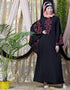 Islamic embroidered Butterfly Sleeve Party Abaya Coral