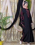 Islamic embroidered Butterfly Sleeve Party Abaya Coral