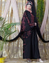 Islamic embroidered Butterfly Sleeve Party Abaya Coral