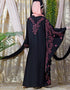 Islamic embroidered Butterfly Sleeve Party Abaya Coral