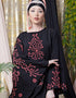 Islamic embroidered Butterfly Sleeve Party Abaya Coral
