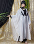 Arabic butterfly upper with inner Embroidered abaya cum Kaftan Light Pink