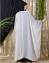 Arabic butterfly upper with inner Embroidered abaya cum Kaftan Light Pink