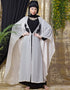 Arabic butterfly upper with inner Embroidered abaya cum Kaftan Light Pink
