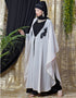 Arabic butterfly upper with inner Embroidered abaya cum Kaftan Light Pink