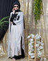 Arabic butterfly upper with inner Embroidered abaya cum Kaftan Light Pink