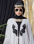 Arabic butterfly upper with inner Embroidered abaya cum Kaftan Light Pink