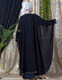 Women Embroidered butterfly upper with inner abaya cum Kaftan Navy Blue