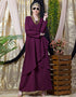 Chic Overlapped panel casual Abaya Wine