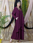 Chic Overlapped panel casual Abaya Wine