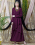 Chic Overlapped panel casual Abaya Wine