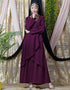 Chic Overlapped panel casual Abaya Wine