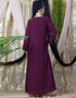 Chic Overlapped panel casual Abaya Wine