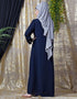 Trendy Overlapped panel casual Abaya Navy Blue