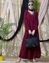 Modern Overlapped panel casual Abaya Maroon