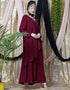 Modern Overlapped panel casual Abaya Maroon