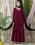 Modern Overlapped panel casual Abaya Maroon