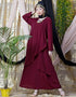Modern Overlapped panel casual Abaya Maroon