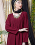Modern Overlapped panel casual Abaya Maroon