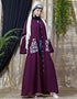 Dubai Embroidered Pocket Bell Sleeve casual Abaya Wine