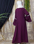 Dubai Embroidered Pocket Bell Sleeve casual Abaya Wine