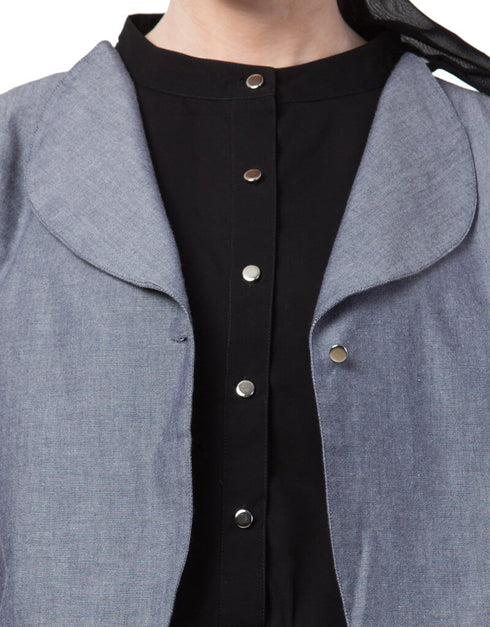 Arabic Extra contrast Jacket executive Abaya Blue