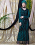 Chic Full Hand embellished Party Abaya Green