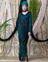 Chic Full Hand embellished Party Abaya Green
