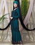 Chic Full Hand embellished Party Abaya Green