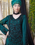 Chic Full Hand embellished Party Abaya Green