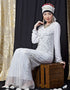 Trendy Full Hand Embroidered White Wedding Abaya White