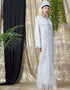 Trendy Full Hand Embroidered White Wedding Abaya White