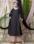 Muslim double layer hand embroidered Party abaya Cream