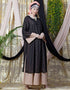 Muslim double layer hand embroidered Party abaya Cream