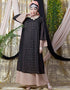 Muslim double layer hand embroidered Party abaya Cream
