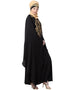Muslimah Extra Long wings Sleeve embroidered Party abaya Gold