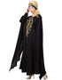 Muslimah Extra Long wings Sleeve embroidered Party abaya Gold
