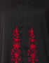 Modern front embroidered Zip at neck Nida Abaya Red