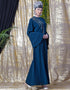 Muslim Hand work Teal Party Abaya Blue