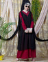 Muslimah Embroidered Neck Band Double Layer Party Abaya Red