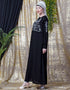 Chic Embroidered Party Abaya Silver
