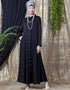 Dubai Front open with pleats from waist casual abaya Black