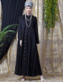 Dubai Front open with pleats from waist casual abaya Black