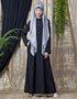 Muslim Front Open Daily Wear Abaya Black