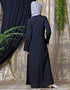 Muslim Front Open Daily Wear Abaya Black